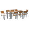 vidaXL Garden Dining Set 9 pcs Grey Solid Acacia Wood
