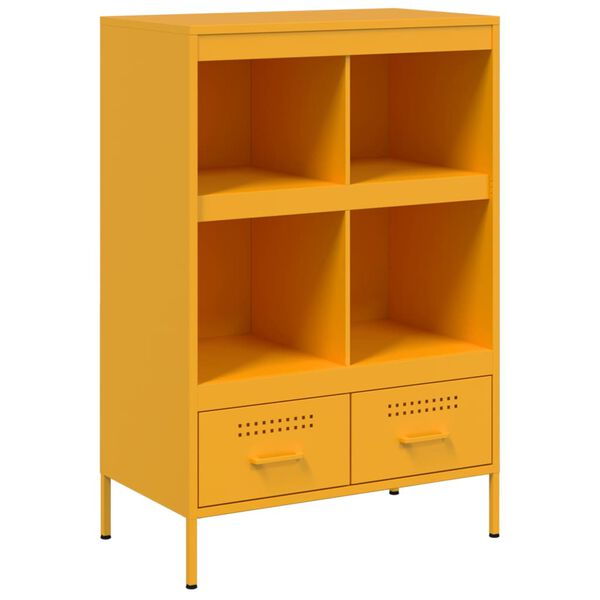 vidaXL Highboard Mustard Yellow 68x39x101.5 cm Steel