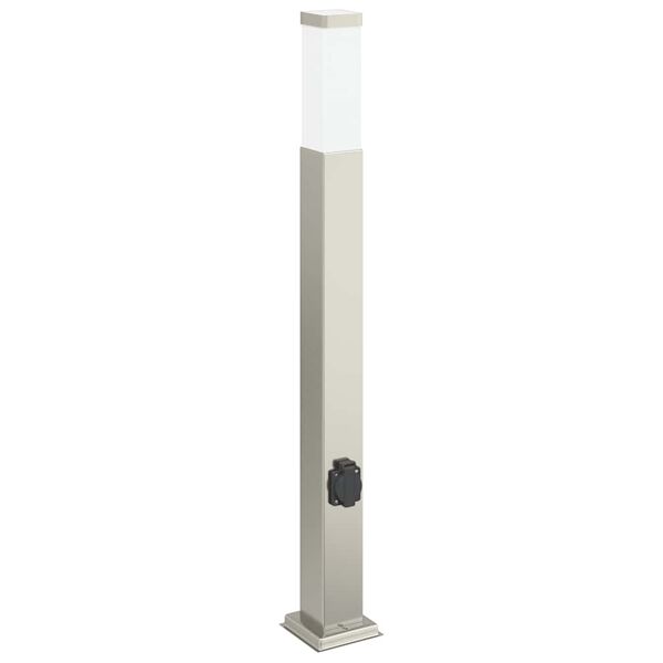 vidaXL Bollard Light with Outlet 80 cm Stainless Steel IP44
