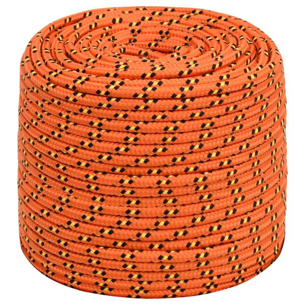 vidaXL Boat Rope Orange 10 mm 250 m Polypropylene