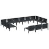 vidaXL Garden Sofa Set with Cushion 13 pcs Black Steel