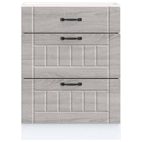 vidaXL Kitchen Base Cabinet Lucca Grey Sonoma Engineered Wood