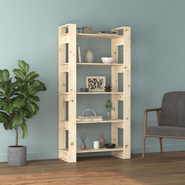 vidaXL Book Cabinet/Room Divider 41x35x125 cm Solid Wood Pine