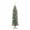 vidaXL Artificial Slim Christmas Tree Green and White 120 cm