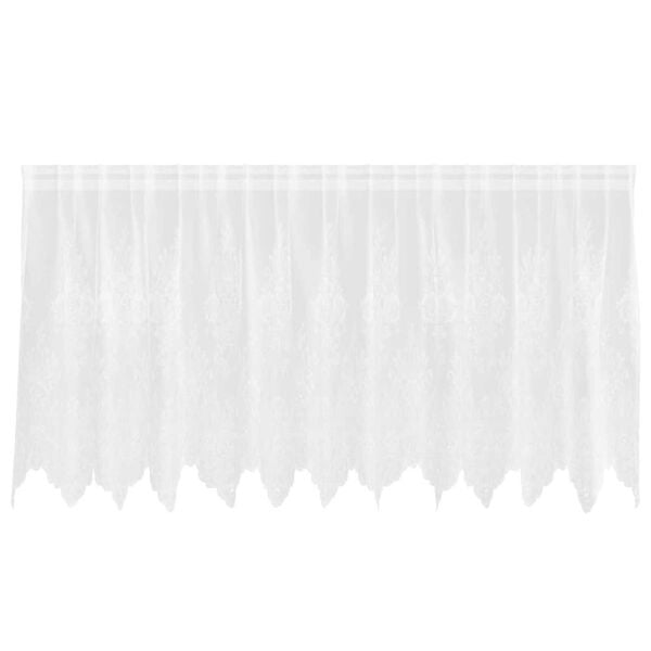 vidaXL Lace Curtain with Curtains Floral White 100 x 300 cm Polyester