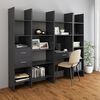 vidaXL 4 Piece Book Cabinet Set Grey Engineered Wood