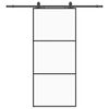 vidaXL Sliding Door with Hardware Set Black 90x205 cm ESG Glass