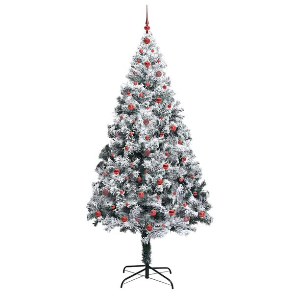 vidaXL Artificial Christmas Tree with 300 LEDs with Stand White 240 cm