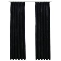 vidaXL Blackout Curtains 2pcs with Hooks Velvet Antique Pink 140x175cm