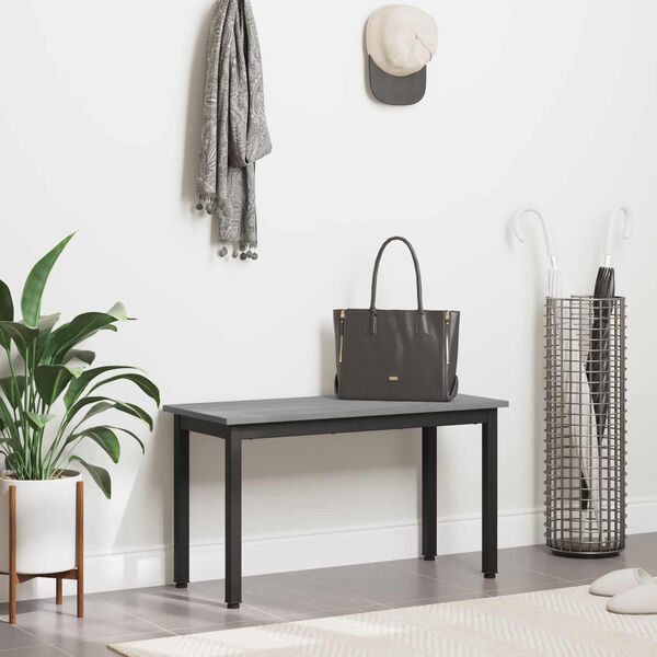 vidaXL Bench Grey Sonoma 80 x 35 x 45 cm Engineered Wood