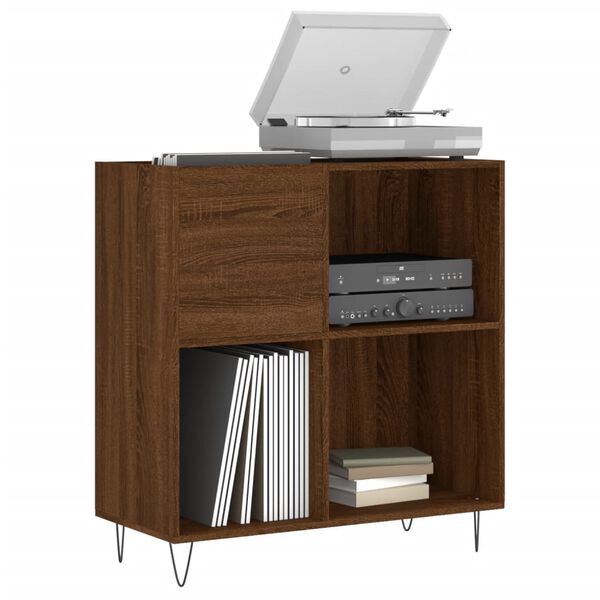 vidaXL Record Cabinet Brown Oak 84.5x38x89 cm Engineered Wood