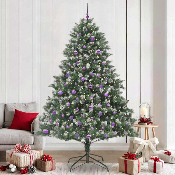 vidaXL Artificial Christmas Tree with 300 LEDs with Stand Green 240 cm