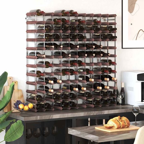 vidaXL Wine Rack for 120 Bottles Brown Solid Wood Pine