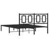 vidaXL Metal Bed Frame without Mattress with Headboard Black 140x200cm