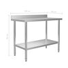 vidaXL Kitchen Work Table with Overshelf 120x60x150 cm Stainless Steel