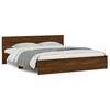 vidaXL Bed Frame with LED without Mattress Brown Oak 180x200 cm Super King