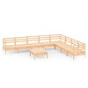 vidaXL 9 Piece Garden Lounge Set Solid Wood Pine