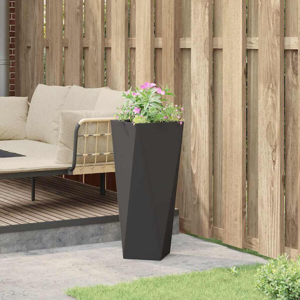 vidaXL Planter Black 30 x 30 x 75 cm Steel
