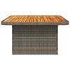 vidaXL Garden Table Grey 80x80x71 cm Poly Rattan and Acacia Wood