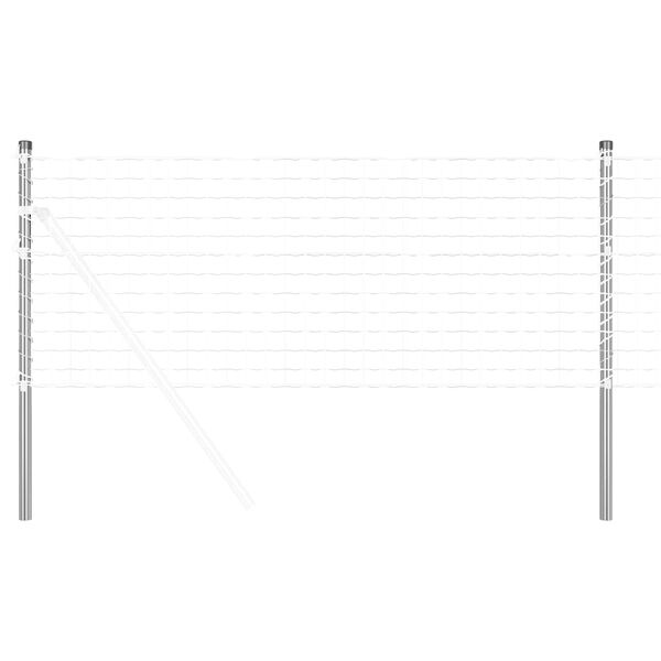 vidaXL Fence Post 2 pcs Silver 120 cm Powder-coated steel