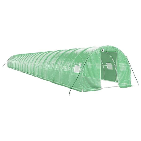 vidaXL Greenhouse with Steel Frame Green 66 m&sup2; 22x3x2 m