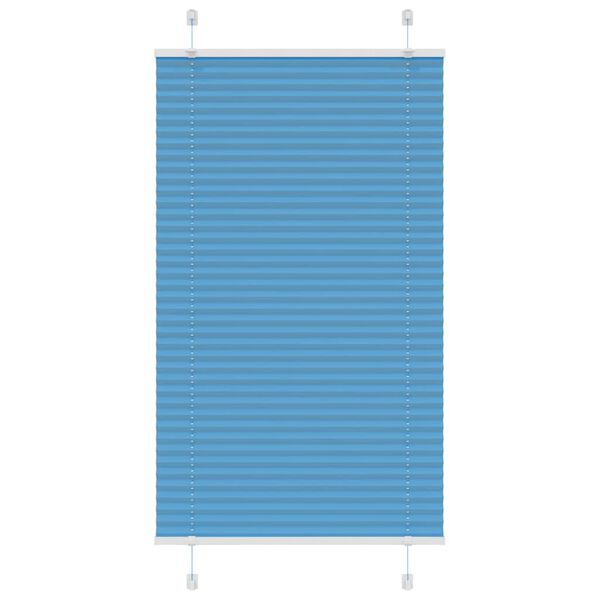 vidaXL Pleated Blind Blue 80x100 cm Fabric Width 79.4 cm Polyester