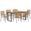 vidaXL Garden Dining Set 7 pcs Grey and Brown Poly Rattan