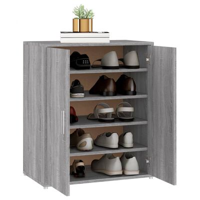 vidaXL Shoe Cabinet Grey Sonoma 60x35x70 cm Engineered Wood