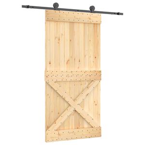 vidaXL Sliding Door 100 x 210 cm Solid Pine Wood (Untreated)