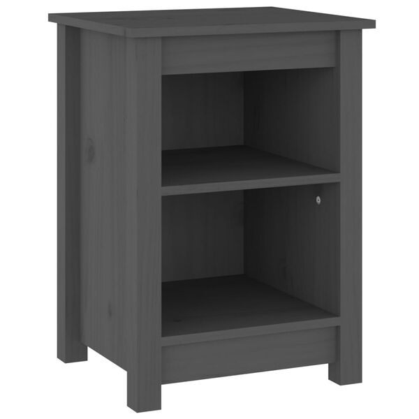 vidaXL Bedside Cabinet Grey 40x35x55 cm Solid Wood Pine