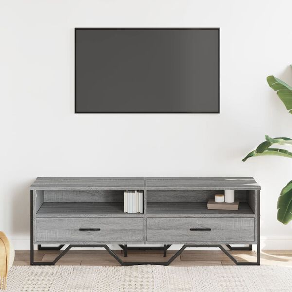 vidaXL TV Cabinet Grey Sonoma 122x34x41 cm Engineered Wood
