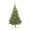 vidaXL Artificial Pre-lit Christmas Tree Green 210 cm PVC