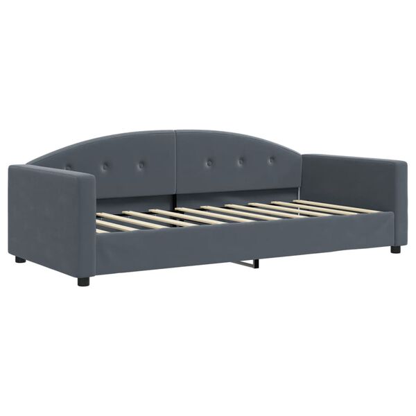 vidaXL Daybed with Trundle and Drawers Dark Grey 90x190 cm Velvet
