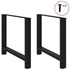 vidaXL Dining Table Legs Black 2 pcs 100x(72-73) cm Steel