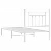 vidaXL Metal Bed Frame without Mattress with Headboard White 80x200cm
