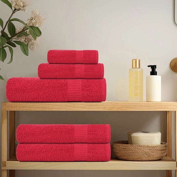vidaXL Bath Towels "FROGN" 4 pcs Red 100x150 cm 360 gsm