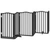 vidaXL Dog Gate with Door Foldable 15 Panels Black 750 cm Poplar Wood