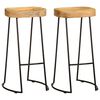vidaXL Bar Stools 2 pcs Solid Mango Wood