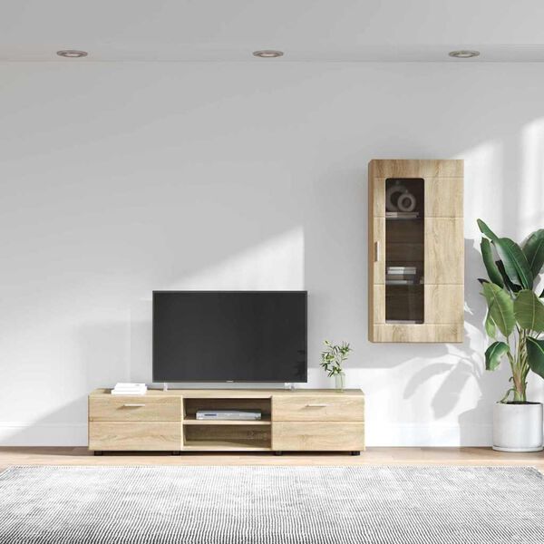 vidaXL TV Cabinet Set with Drawer FLORIN Sonoma Oak Engineered Wood