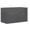 vidaXL Bathroom Furniture Set High Gloss Grey Engineered Wood