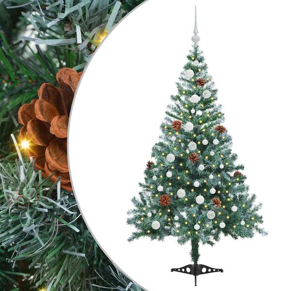 vidaXL Artificial Christmas Tree with Stand Green 150 cm PVC and Steel