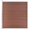 vidaXL WPC Fence Set 8 Square + 1 Slanted 1484x186 cm Brown