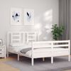 vidaXL Bed Frame without Mattress White Small Double Solid Wood