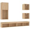 vidaXL 5 Piece TV Wall Units with LED Sonoma Oak Engineered Wood