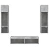 vidaXL 6 Piece TV Wall Units with LED Concrete Grey Engineered Wood