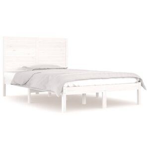 vidaXL Bed Frame without Mattress White 140x190 cm Solid Wood