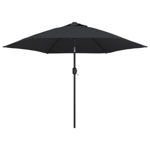 vidaXL Garden Parasol | Black | Polyester, Steel | Large | Garden Parasol