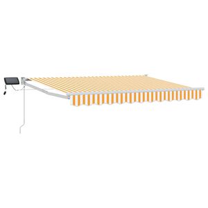 vidaXL Manual Retractable Awning with LEDs Yellow and White 3.5 x 2 m