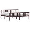 vidaXL Bed Frame without Mattress Dark Brown Solid Pinewood 180x200 cm Super King
