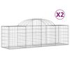 vidaXL Arched Gabion Baskets 2 pcs 200x50x60/80 cm Galvanised Iron